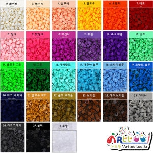 블럭N스토리 창의력 쑥쑥~ 쑥쑥블럭 디폼블럭 8mm 10mm 300개 벌크 리필 패키지 27색상_이미지