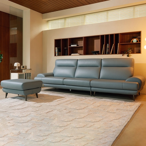 다우닝 클로 전체 천연가죽 소파 4인용 (스툴포함)_이미지