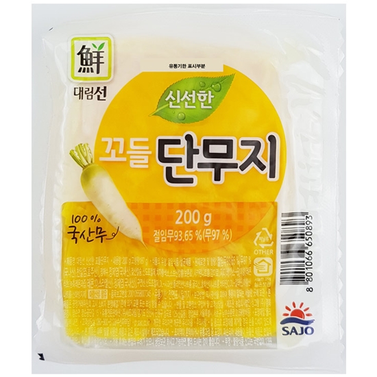 사조대림 대림선 꼬들 단무지 200g이미지입니다. 누르면 해당 게시물로 새창이동합니다.