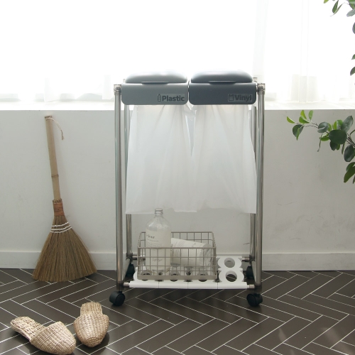 리빙해피 이동식 모노그 분리수거함 2P_이미지