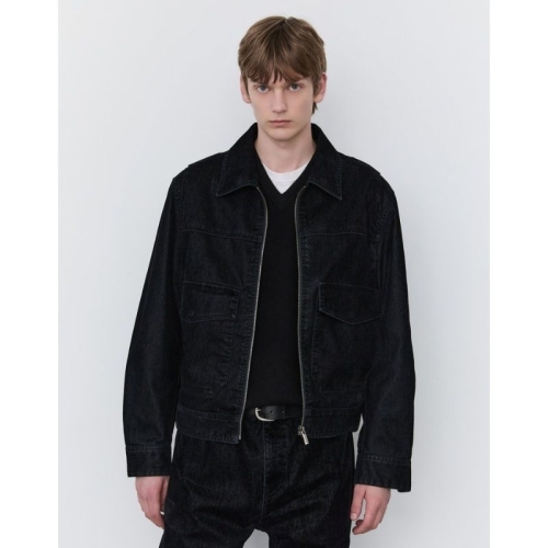 뉴욕 맨 블랙 벨벳 데님 셋업 트러커 JNJU5C104BK