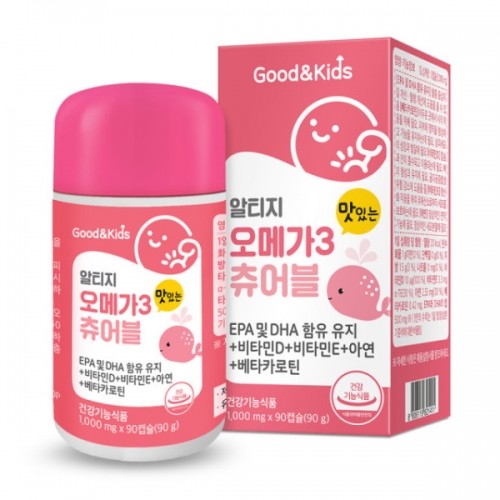 내츄럴플러스 굿앤키즈 어린이 알티지 오메가3 츄어블 90캡슐 (5개)_이미지