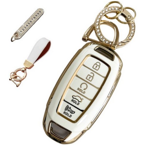 루루형제 프리미엄 TPU 키케이스 현대 5버튼 전용 AH-02 + 번호키링 + 스트랩