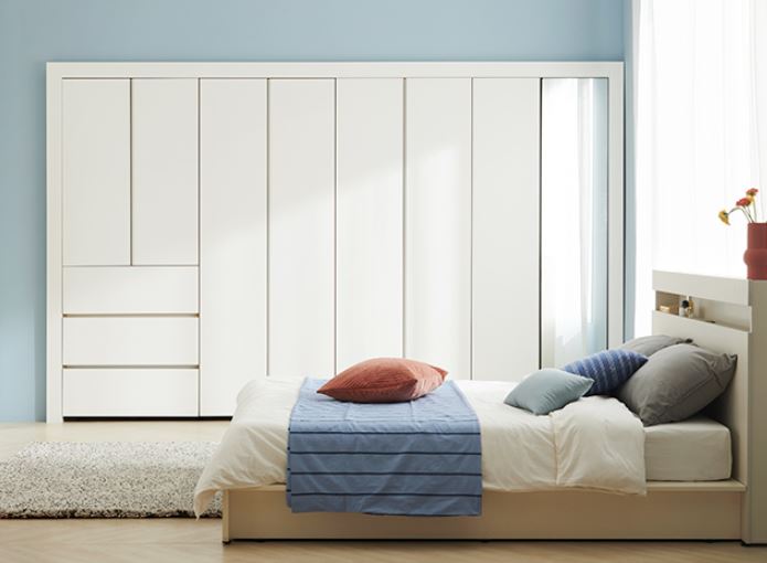 한샘 바이엘 채널 붙박이장 데일리서랍형 (250cm)_이미지