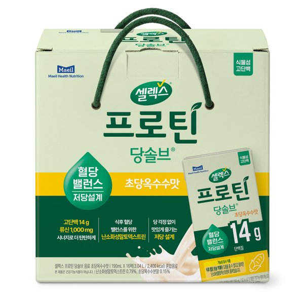 매일유업 셀렉스 프로틴 당솔브 초당옥수수맛 190ml