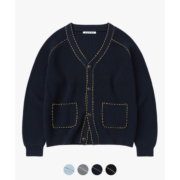 수아레 SUARE 코튼 크롭 핸드 스티치 가디건 4 COLOR SBF1KC03M 164324_이미지