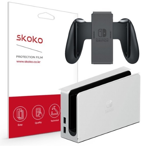닌텐도 스위치 OLED 독 + 조이콘그립 무광 외부보호필름_이미지