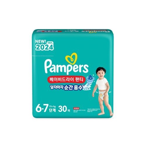팸퍼스 2024 베이비 드라이 팬티형 6-7단계-공용 (120매)_이미지