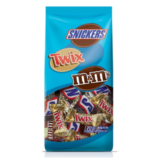 마즈(MARS) 스니커즈 믹스드 패밀리 팩 초콜릿 1kg (1개)_이미지