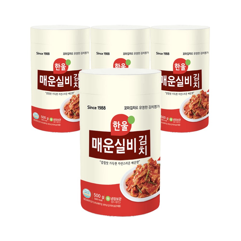 한울 왕애밥상 김치도가 매운 실비김치 500g (4개)_이미지