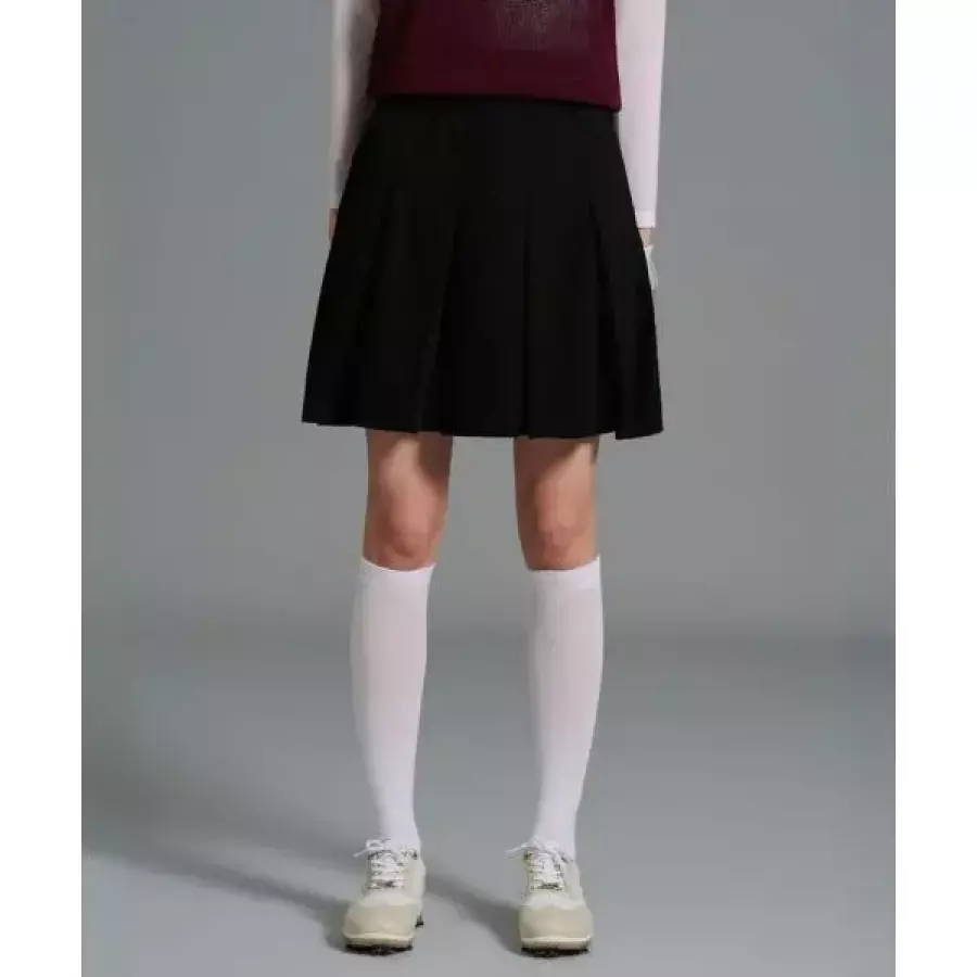 GOLF B_under 여성 중기장 맞주름 큐롯 블랙 BJ6426L215 128796
