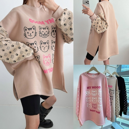 아이우먼 위쉬몰 MA 캣페이스기모티셔츠 V930H512 빅사이즈