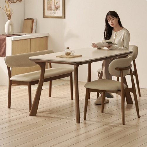 한샘몰 노르딕 원목 양면 포세린 세라믹 식탁 1400