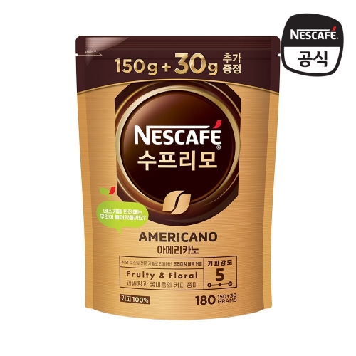 네슬레 네스카페 수프리모 아메리카노 파우치 180g (1개)_이미지