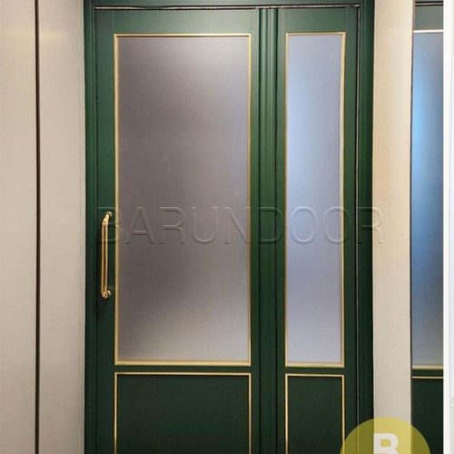 바른도어 그린 샤틴투명강화유리 고시형 폴딩스윙중문