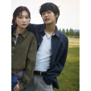 탑텐 공용 옥스포드 오버핏 셔츠_MSG5WC3901_이미지
