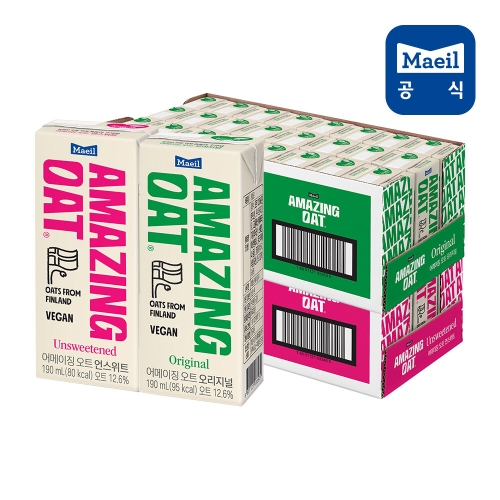 매일유업 어메이징 오트 오리지널 + 언스위트 190ml이미지입니다. 누르면 해당 게시물로 새창이동합니다.