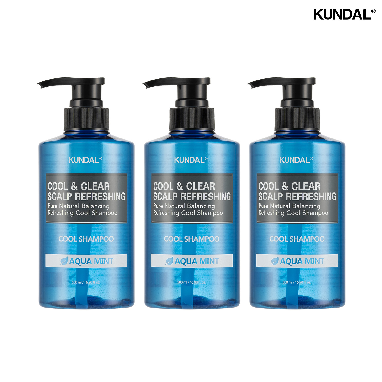 쿤달 리프레싱 쿨 샴푸 500ml 3개_이미지