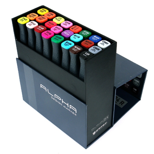 알파색채 디자인 마카세트 (24색)_이미지