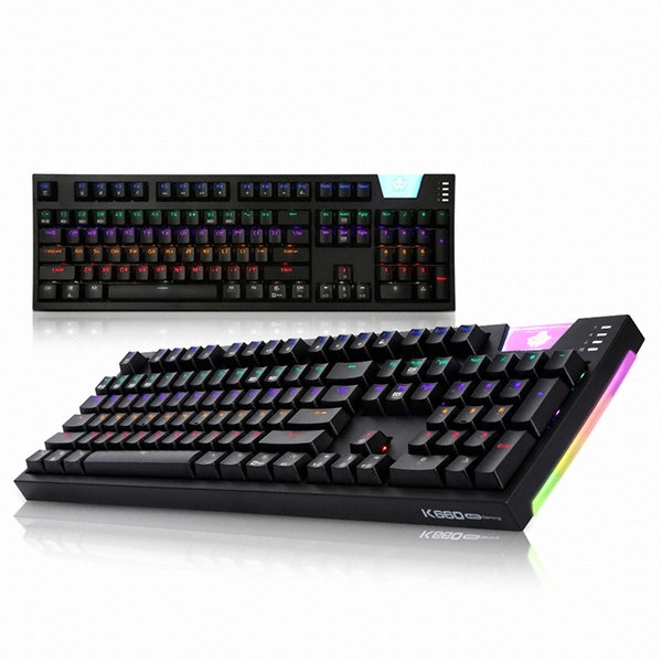 앱코 HACKER K660 ARC 프리미엄 카일 광축 완전방수 레인보우 LED 블랙 (클릭)_이미지