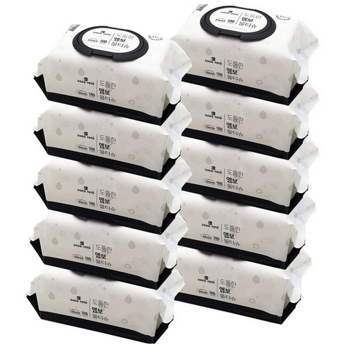 도톰한 엠보 물티슈 캡형 100매