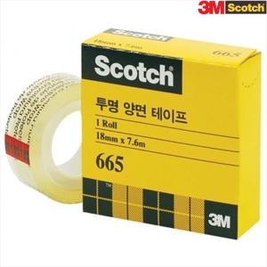 3M 스카치 665 투명 양면 테이프 리필 18mm x 7.6m