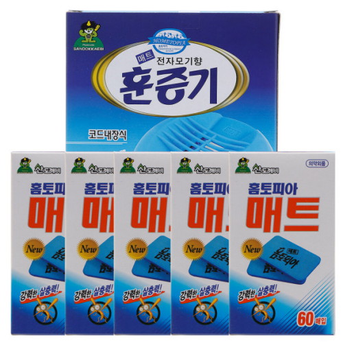  산도깨비 홈토피아 훈증기 + 매트 교체용 300매 [1세트]