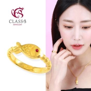 클래스에스 순금24K 컷팅피시 물고기 행운 복 반지 3.75g 32068461