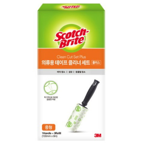 3M 스카치브라이트 ㅤ의류용 테이프클리너 플러스 중형 + 리필 3롤_이미지
