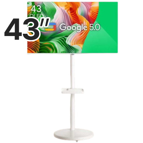 <b>더함</b> 치크 리얼 화이트 스마트 43 QLED 120HZ 돌비 AI 구글5.0 이동형 패키지