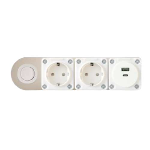 쿠스코 2구 USB A타입 C타입 메인스위치 빌트인콘센트 ZC-CS90 (1.5m)
