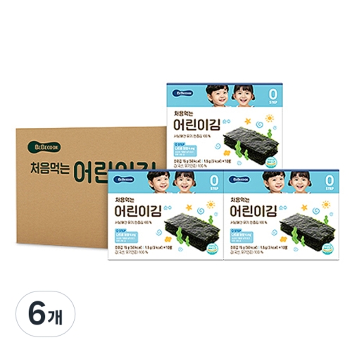 베베쿡 처음먹는 어린이김 순수 15g (6개)_이미지