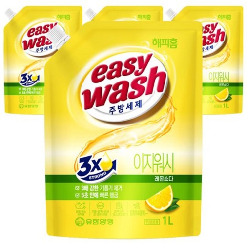 이지워시 주방세제 레몬소다 리필 1L