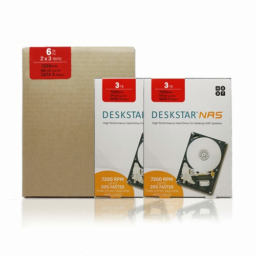 HGST Deskstar NAS 패키지 7200/64M HDN724030ALE640 (2x3TB)