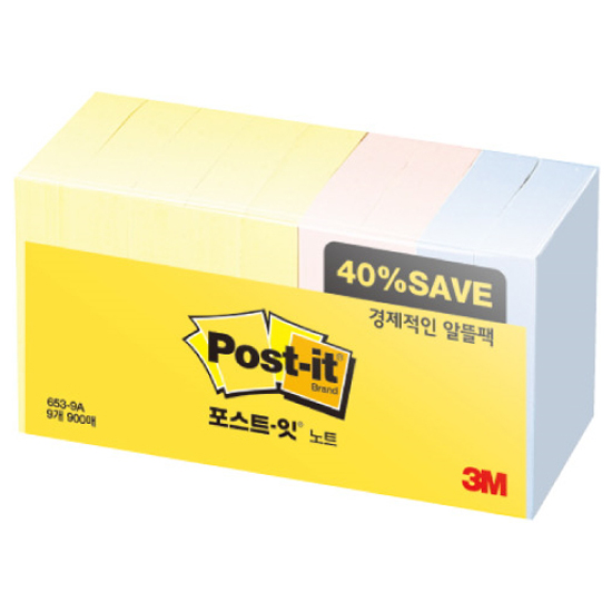 3M 포스트잇 일반노트 653-9A (4개)