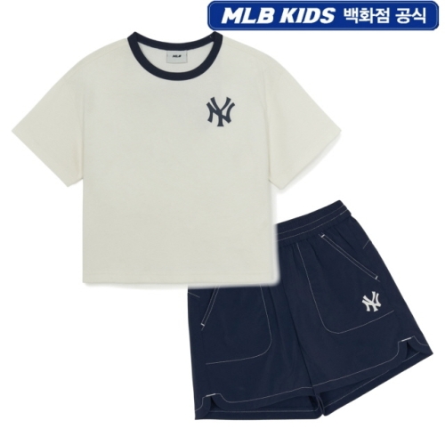 MLB키즈 스트릿 베이직 로고 티셔츠 세트 여아 (7FS1B3353-50CRS)_이미지