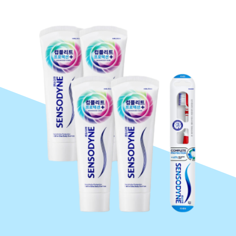 센소다인 컴플리트 프로텍션 플러스 치약 100g x 4개 + 프로텍션 칫솔 x 1개
