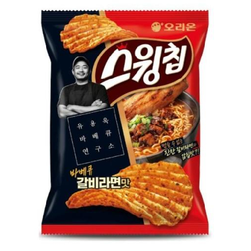 오리온 스윙칩 바베큐 갈비라면맛 50g (14개)