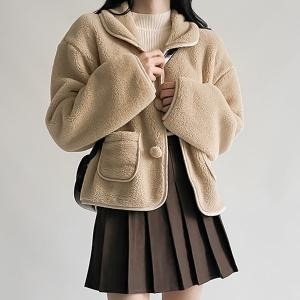 양털후리스 만능템 루즈핏 양털 포켓 크롭 자켓 TYW1144