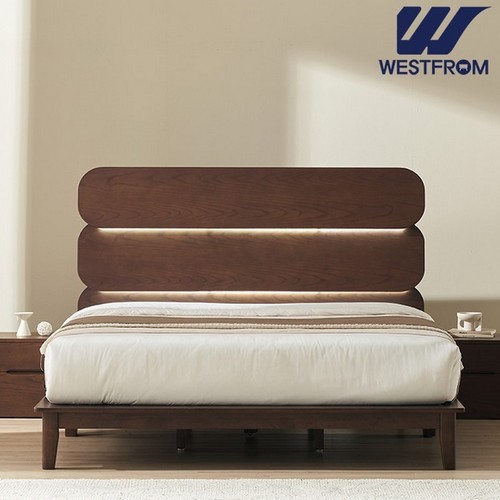 웨스트프롬 프린스 원목 평상형 LED침대 K (리버독립)