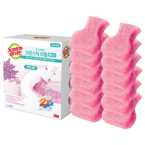 스카치브라이트 크린스틱 향기톡톡 변기청소 플러스 리필 12P 라벤더 1개_이미지