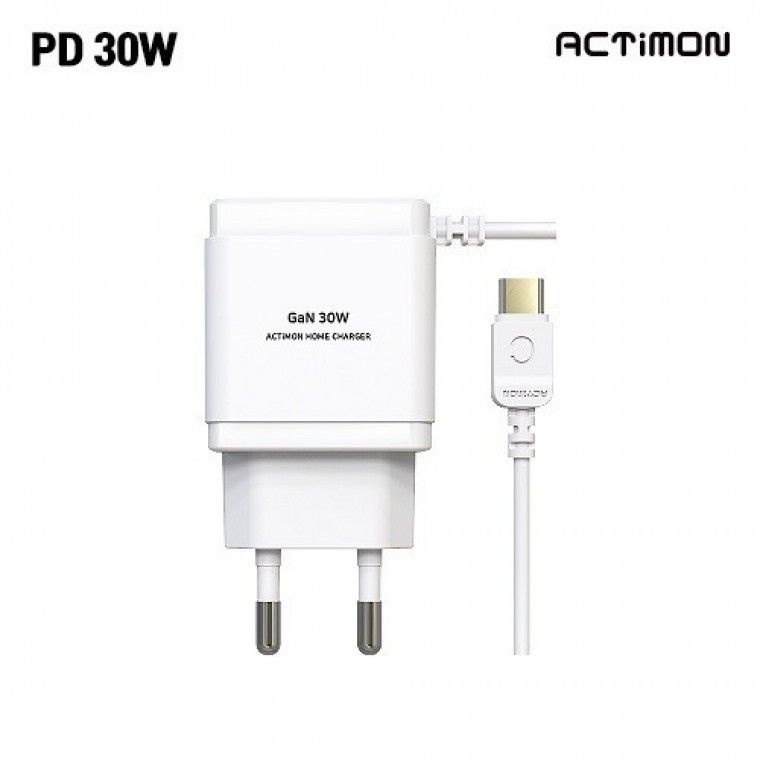 엑티몬 PD PPS 30W GaN C타입 케이블 일체형 충전기 MON-PD30W-CPIN_이미지