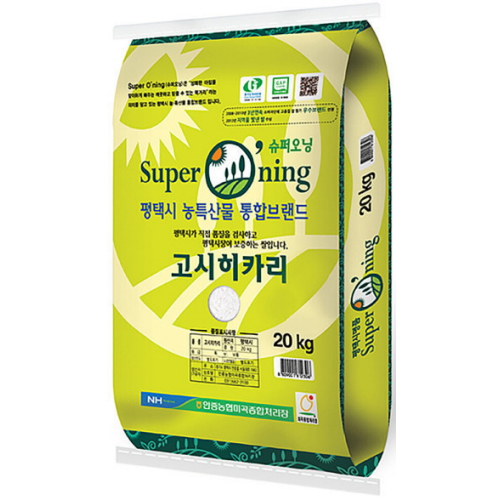 평택안중농협 2025 햅쌀 슈퍼오닝 고시히카리 특등급 20kg [1개]
