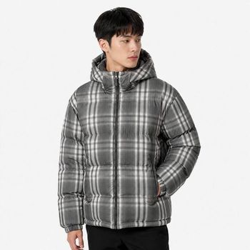 남성 옹브레 체크 후드 퍼퍼 패딩 157974944