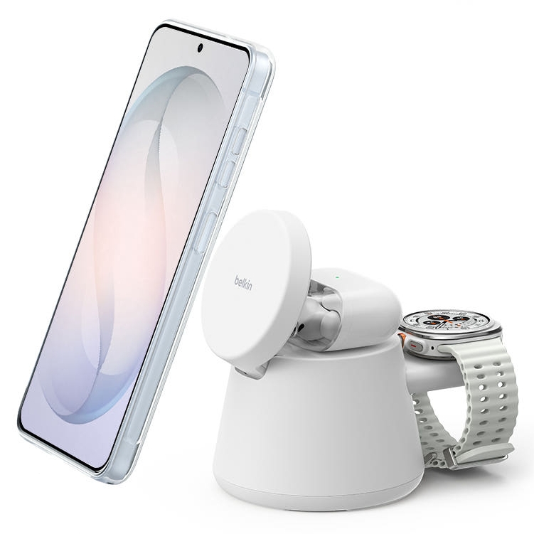 벨킨 Qi2 25W 3in1 모듈형 무선충전기 WIZ052kr (화이트)_이미지