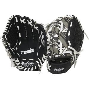 시리즈 Rawlings 리믹스 유소년 티볼/야구 글러브 우투용 블랙/화이트/그레이 9인치 3-5세 AMAREM91-6/0 22_이미지