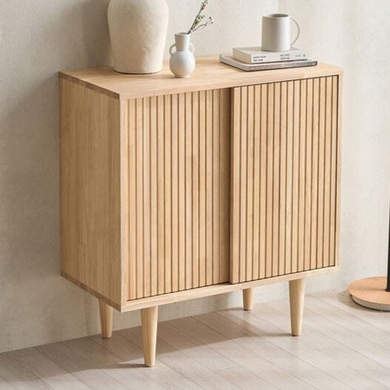 핀란디아 몬테 원목 슬라이딩 높은 거실장 790_이미지