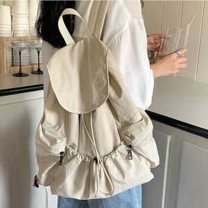 더블유팝 나일론 여성백팩 캐주얼 대학생 여자 학생 학원 여행 가방 방수 백팩 M1121027_이미지