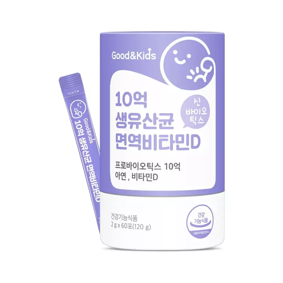 내츄럴플러스 굿앤키즈 10억 생유산균 면역비타민D 60포