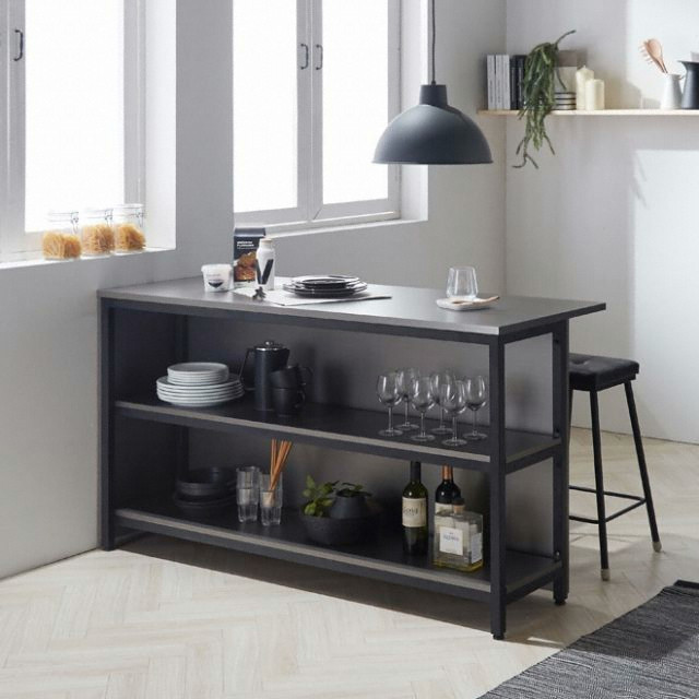 헤이미쉬홈 아델리오 메탈그레이 아일랜드식탁 900 (의자별도)_이미지